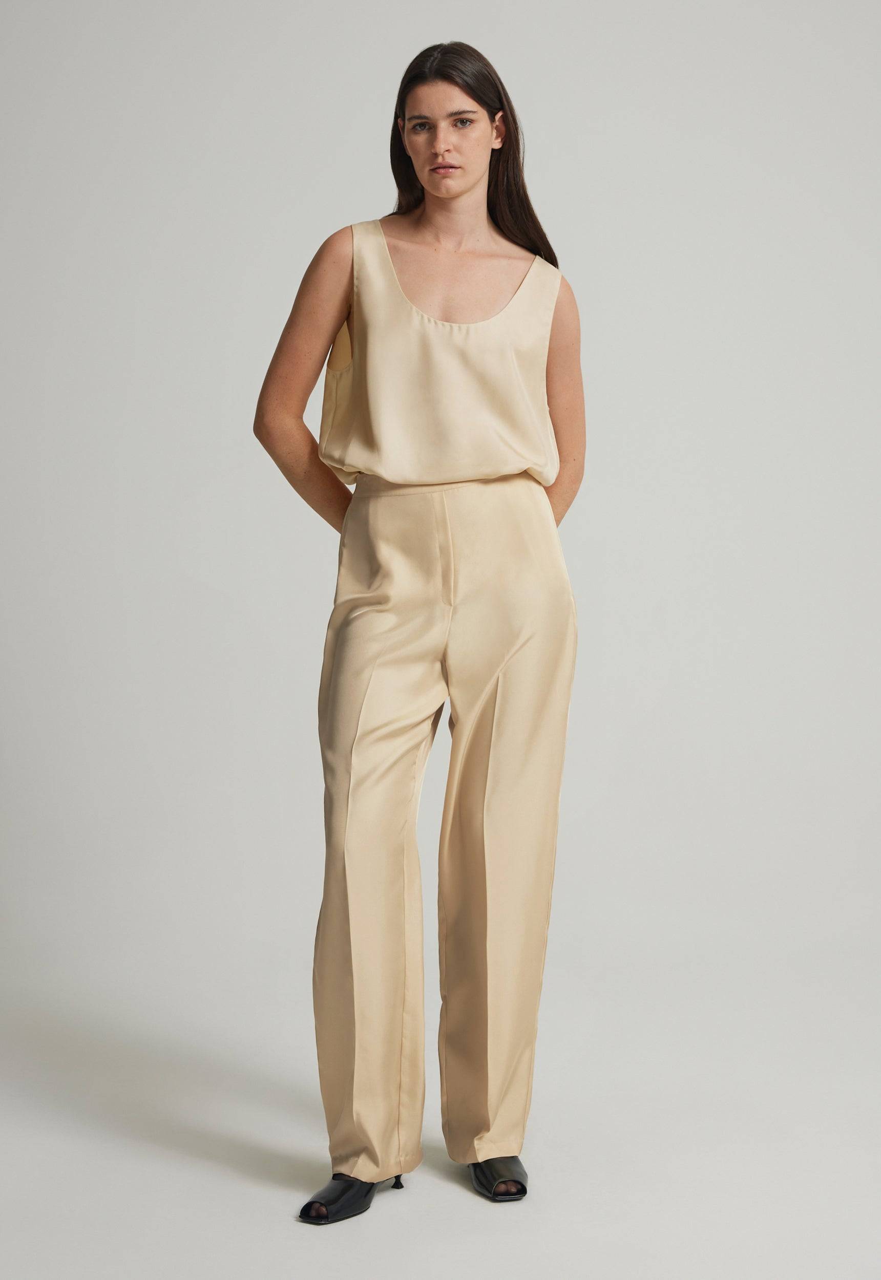 Jac+Jack SHAW SILK PANT in Camomile